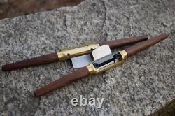 Handmade Brass Spokeshaves Round & Flat Sole Bundle Made in USA