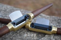 Handmade Brass Spokeshaves Round & Flat Sole Bundle Made in USA