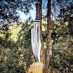 Handmade Carbon Steel Blade Bowie knife-Full tang Hunting knife Survival knife