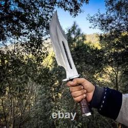 Handmade Carbon Steel Blade Bowie knife-Full tang Hunting knife Survival knife