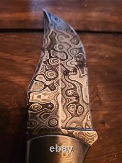 $$ Handmade Custom Knife-USA/Damascus-NICE-HUNTING/BEAUTIFUL/UK BIRCH BURL$$