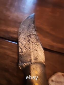 $$ Handmade Custom Knife-USA/Damascus-NICE-HUNTING/BEAUTIFUL/UK BIRCH BURL$$