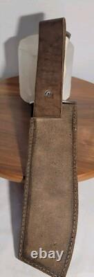Handmade Damascus Blade Handmade CLELAND Leather Sheath Hunting Survival USA
