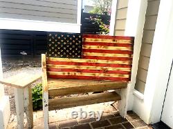 Handmade Distressed Wooden U. S. American Flag