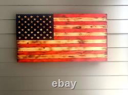 Handmade Distressed Wooden U. S. American Flag