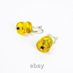Handmade Earrings with Natural Baltic Amber