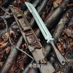 Handmade Forest Knife with Back Sling and Leather Sheath Best USA Gift