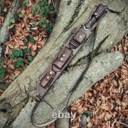 Handmade Forest Knife with Back Sling and Leather Sheath Best USA Gift