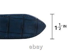 Handmade Genuine AAA ULTRA Suede Blue Alligator Leather Belt (Made in U. S. A)