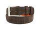 Handmade Genuine Aaa Ultra Suede Brown Alligator Leather Belt (made In U. S. A)