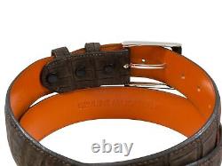 Handmade Genuine AAA ULTRA Suede Brown Alligator Leather Belt (Made in U. S. A)
