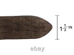 Handmade Genuine AAA ULTRA Suede Brown Alligator Leather Belt (Made in U. S. A)