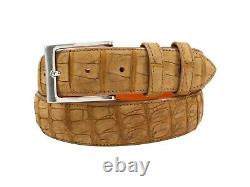 Handmade Genuine AAA ULTRA Suede Tan Alligator Leather Belt (Made in U. S. A)