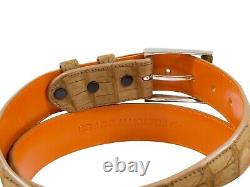Handmade Genuine AAA ULTRA Suede Tan Alligator Leather Belt (Made in U. S. A)