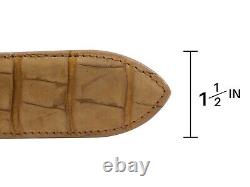 Handmade Genuine AAA ULTRA Suede Tan Alligator Leather Belt (Made in U. S. A)