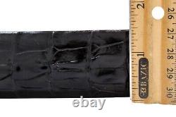 Handmade Genuine Black Alligator Tail Leather Belt (Made in U. S. A)