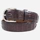 Handmade Genuine Black Cherry Alligator Double Tail Leather Belt (made In U. S. A)