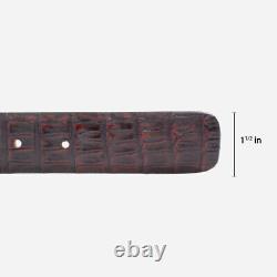 Handmade Genuine Black Cherry Alligator Double Tail Leather Belt (Made in U. S. A)