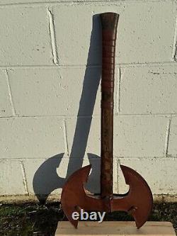 Handmade Heavy Duty Steel Double Edge Viking Axe Ashwood leather Wrapped