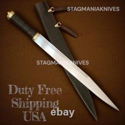 Handmade J2 Steel Hunting Battle Ready Viking Saxon Seax Sword Duty Free To USA