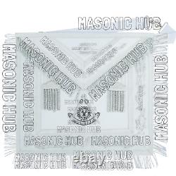 Handmade Masonic Past Master Apron with Compasses & Quadrant Genuine Lambskin