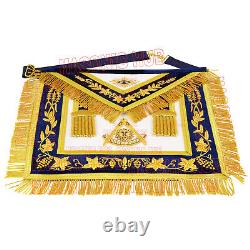 Handmade Masonic Past Master Apron with Compasses & Quadrant Genuine Lambskin