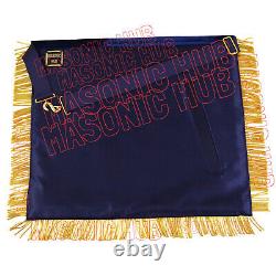 Handmade Masonic Past Master Apron with Compasses & Quadrant Genuine Lambskin