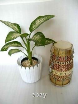 Handmade MeenaKari Work Wooden Nuts N Bolt Dholak Musical Instrument Dholki USA