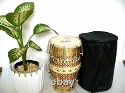 Handmade MeenaKari Work Wooden Nuts N Bolt Dholak Musical Instrument Dholki USA