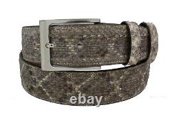 Handmade Natural Texas Diamond Back Rattle Snake Leather Belt (Made in U. S. A)