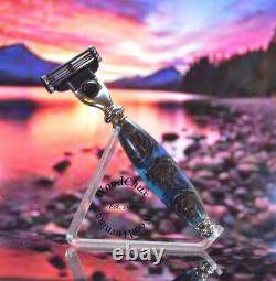 Handmade Pinecone & Resin Shaving Razor SEE VIDEO 1046