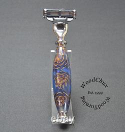 Handmade Pinecone & Resin Shaving Razor SEE VIDEO 1046