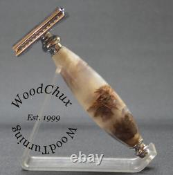Handmade Pinecone & Resin Shaving Razor SEE VIDEO 1048