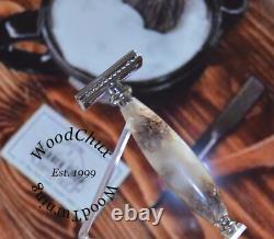 Handmade Pinecone & Resin Shaving Razor SEE VIDEO 1048