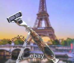 Handmade Pinecone & Resin Shaving Razor SEE VIDEO 1052