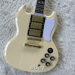 Handmade SG Cream Electric Guitar HHH Pickups USA Warehouse In Stock 6 String