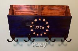 Handmade Spirit of 76 Betsy Ross Key and Mail Holder USA FLAG