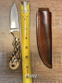 Handmade Tang Skinner Knife 3 inch Blade- A8 Tool Steel -Bone Handle