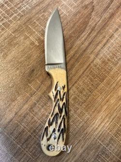 Handmade Tang Skinner Knife 3 inch Blade- A8 Tool Steel -Bone Handle