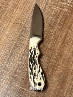 Handmade Tang Skinner Knife 3 inch Blade- A8 Tool Steel -Bone Handle