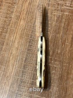 Handmade Tang Skinner Knife 3 inch Blade- A8 Tool Steel -Bone Handle