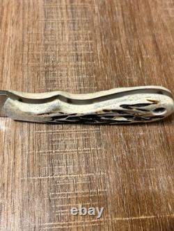 Handmade Tang Skinner Knife 3 inch Blade- A8 Tool Steel -Bone Handle