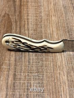 Handmade Tang Skinner Knife 3 inch Blade- A8 Tool Steel -Bone Handle