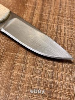 Handmade Tang Skinner Knife 3 inch Blade- A8 Tool Steel -Bone Handle
