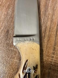 Handmade Tang Skinner Knife 3 inch Blade- A8 Tool Steel -Bone Handle