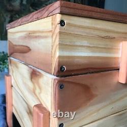 Handmade USA Vermiculture Worm Bin Composting Stackable Redwood Indoor/Outdoor