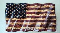 Handmade in USA. Rustic, American wavy flags for home New Designer décor Gift