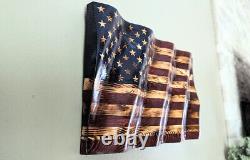 Handmade in USA. Rustic, American wavy flags for home New Designer décor Gift