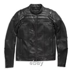 Harley Davidson Men's Black Auroral II 3-in-1 Removable Hood Cow Leather Jacket