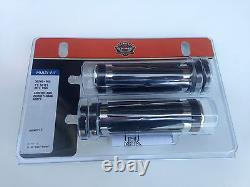 Harley OEM NEW Chrome and Rubber Hand Grips Small -Pair 56246-96A USA MADE